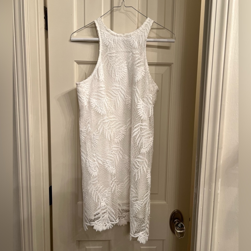 Lovers + Friends white lace mini dress